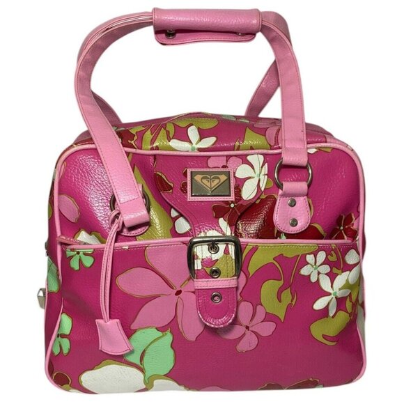 Roxy Handbags - Roxy Floral Pink Bag Hawaiian Plumeria Carry On Travel Gym Tote 90s Y2K